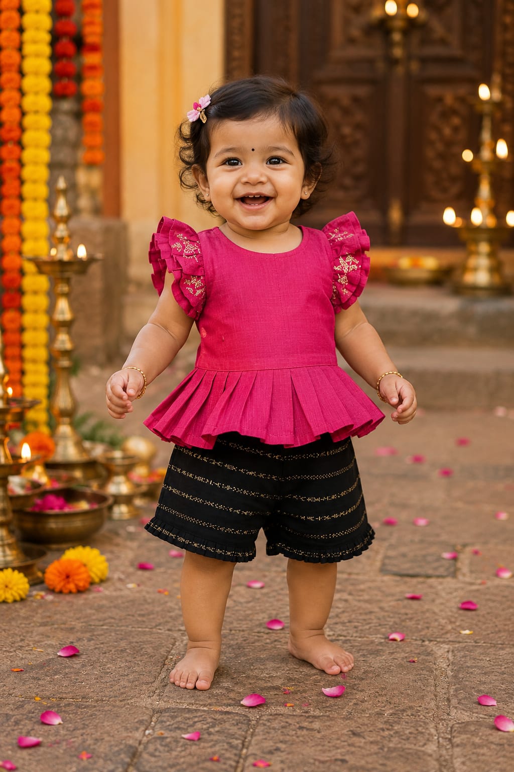 Semi silk Girls co-ord sets