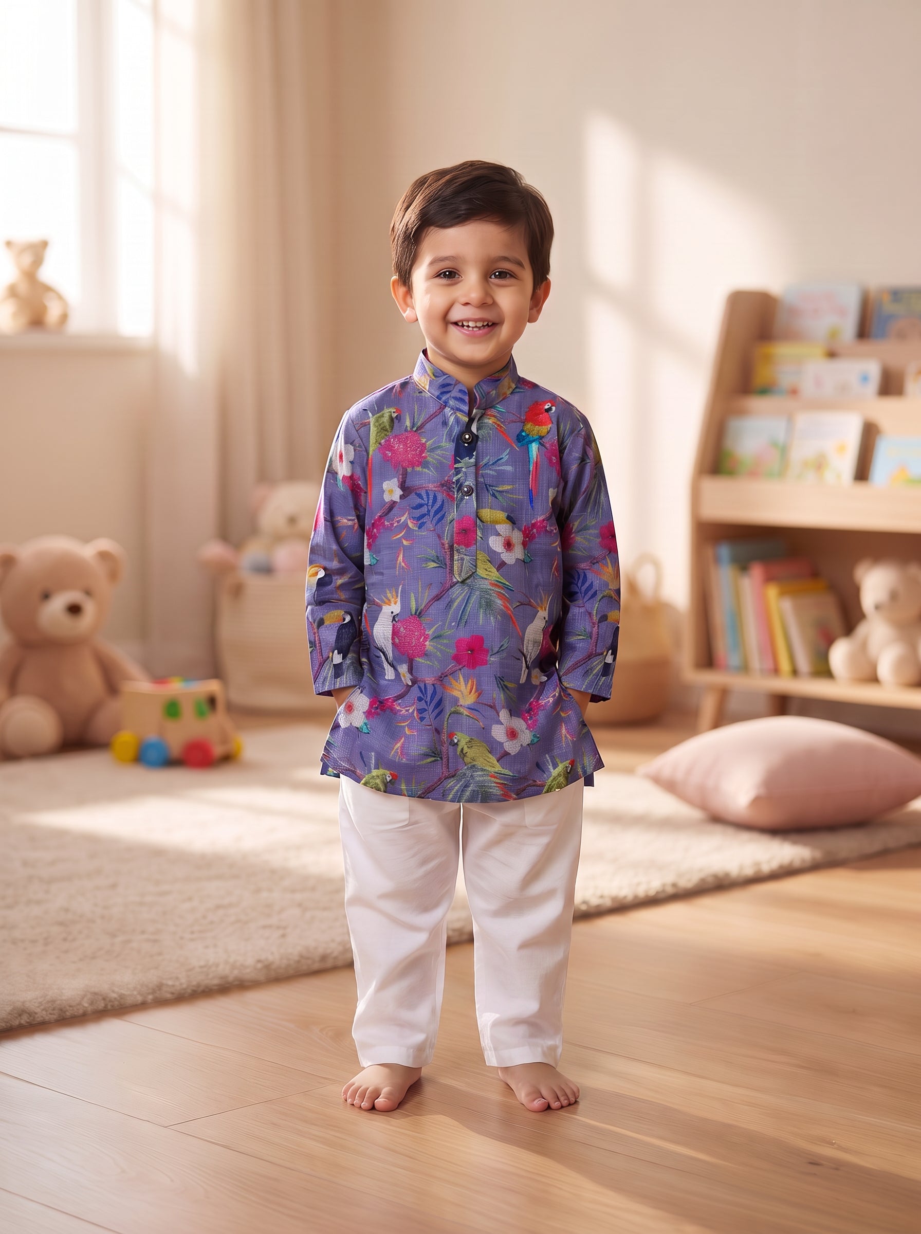 Pure linen kurts set boys